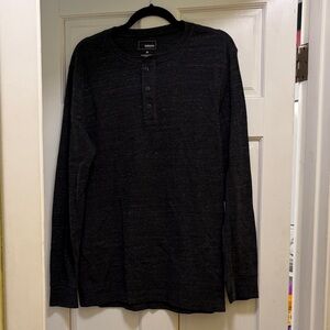 Sonoma Charcoal Gray Long Sleeve Henley